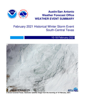 February 2021 Historical Winter Storm Event South 
