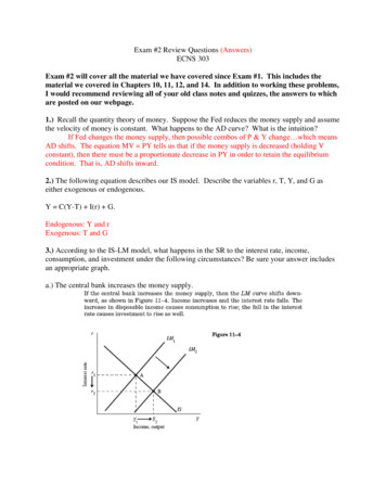 Exam #2 Review Questions (Answers) ECNS 303 - D. Mark Anderson