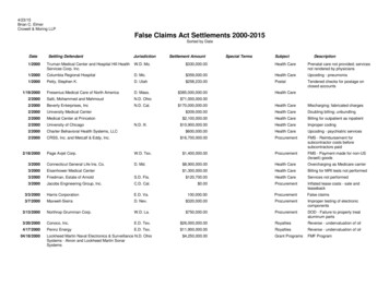 False Claims Act FCA Settlements Chart - Crowell & Moring