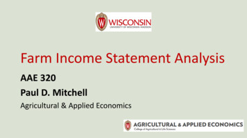Farm Income Statement Analysis - Welcome To AAE