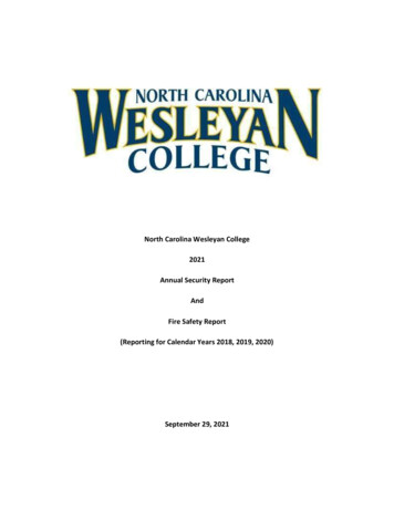 North Carolina Wesleyan College 2021 Annual Security .