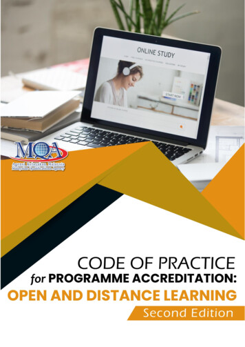 Code Of Practice For Open And Distance Learning