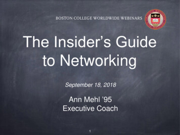 The Insider’s Guide To Networking - BC