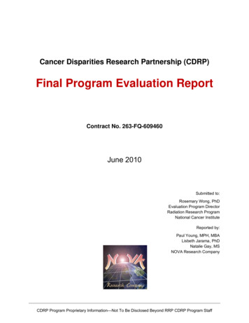 Final Program Evaluation Report - DPCPSI