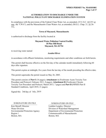 NPDES PERMIT No. MA0101001 Page 1 Of 17 AUTHORIZATION TO . - US EPA