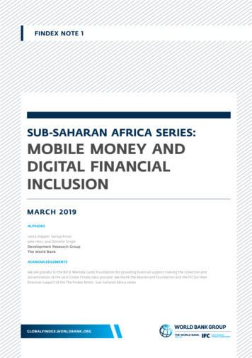 SUB-SAHARAN AFRICA SERIES: MOBILE MONEY AND 