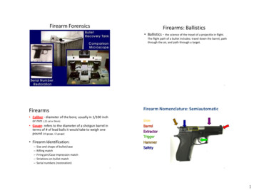 Firearm Forensics Firearms: Ballistics - Mrs. Klatt's .