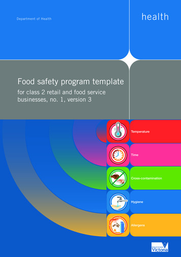 Food Safety Program Template - Health.vic