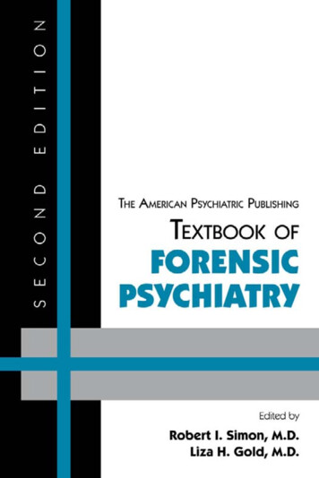 EXTBOOK OF FORENSIC PSYCHIATRY
