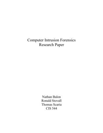 Computer Intrusion Forensics Research Paper - Nathan Balon