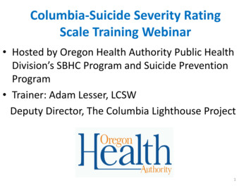 Columbia-Suicide Severity Rating Scale Training Webinar