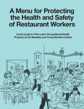 A Menu For Protecting The Health And Safety Of Restaurant .