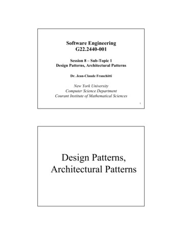 Design Patterns, Architectural Patterns - New York University