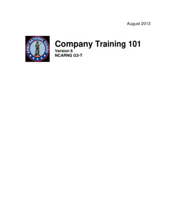 Company Training 101 - North Carolina National Guard