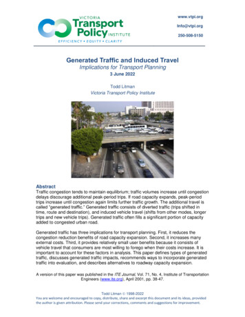 Generated Traffic And Induced Travel - Vtpi 