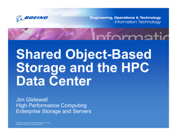 Shared Object-Based Storage And The HPC Data Center - CUG