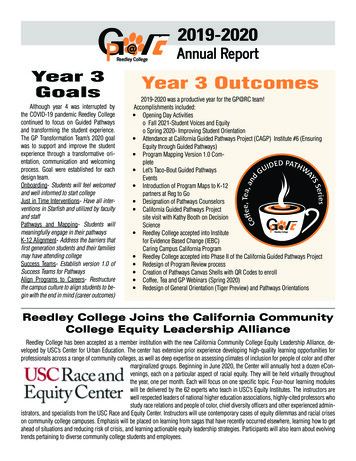 Reedley College Year 3 Outcomes Goals