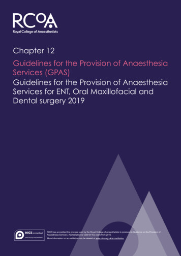 Chapter 12 Guidelines For The Provision Of Anaesthesia Services (GPAS .