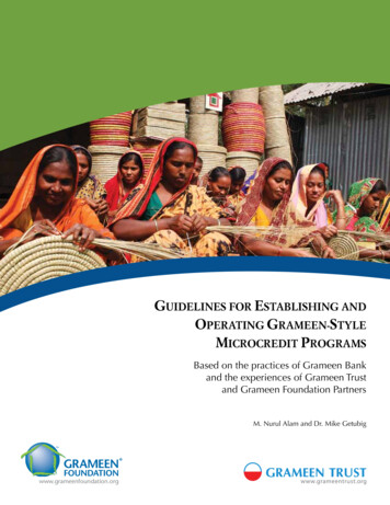Guidelines For Establishing And Operating Grameen-style Microcredit .