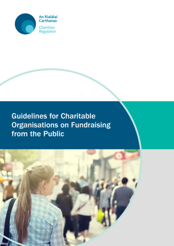 Guidelines For Charitable Organisations On Fundraising From The Public