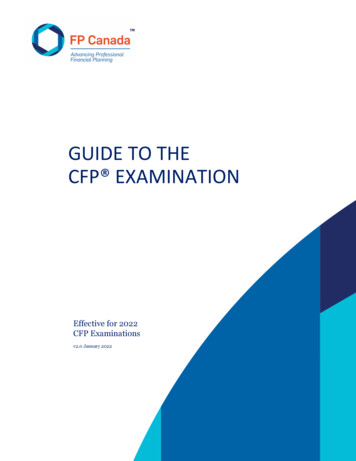GUIDE TO THE CFP EXAMINATION - FP Canada