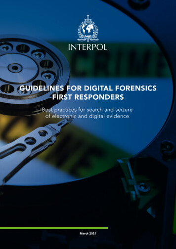 GUIDELINES FOR DIGITAL FORENSICS FIRST RESPONDERS - 