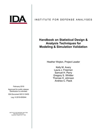 Handbook On Statistical Design & Analysis Techniques For .
