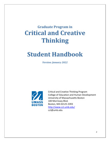 Graduate Program In Critical And Creative Thinking Student .