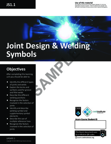 Joint Design & Welding Symbols - CWB Group