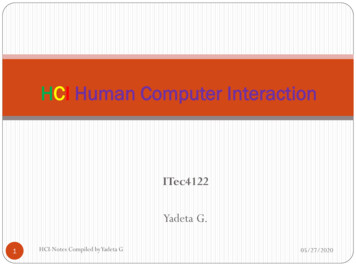 HCI Human Computer Interaction - Ndl.ethernet.edu.et