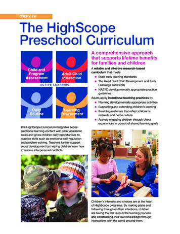 The HighScopre Preschool Curriculum