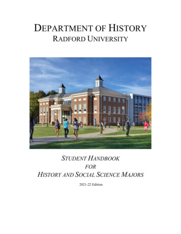 DEPARTMENT OF HISTORY - Radford University