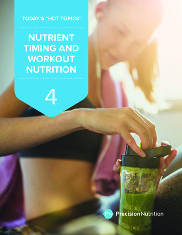 NUTRIENT TIMING AND WORKOUT NUTRITION 4