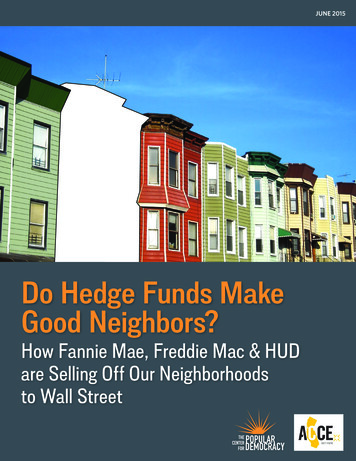 Do Hedge Funds Make Good Neighbors? - The Center For Popular Democracy