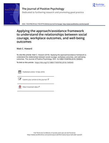 Applying The Approach/avoidance Framework To Understand .