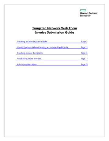 Tungsten Network Web Form Invoice Submission Guide