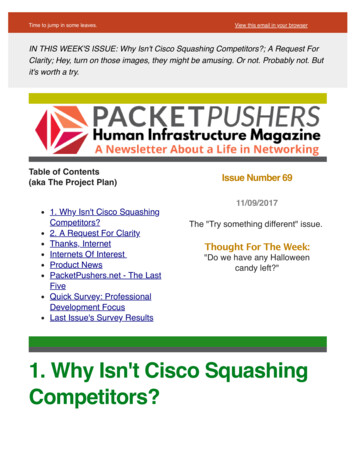 1. Why Isn't Cisco Squashing Competitors?