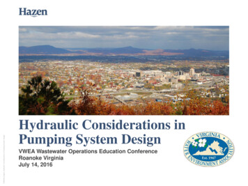 Hydraulic Considerations In Pumping System Design