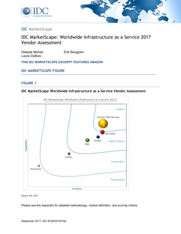 IDC MarketScape: Worldwide Infrastructure As A Service 2017 Vendor .