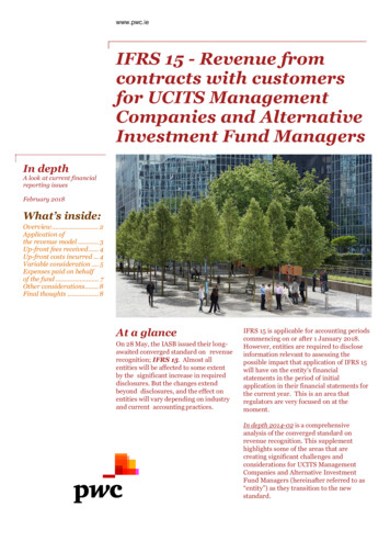 IFRS 15 - Revenue From Contracts With Customers For UCITS .