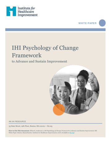 IHI Psychology Of Change Framework - Qi.elft.nhs.uk