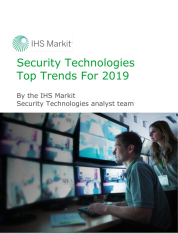Security Technologies Top Trends For 2019 - IHS Markit