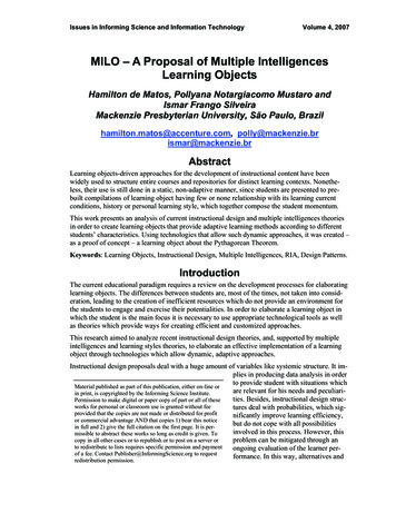 MILO - A Proposal Of Multiple Intelligences Learning Objects