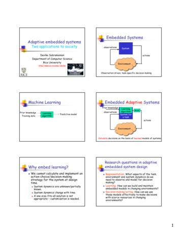 Machine Learning Embedded Adaptive Systems
