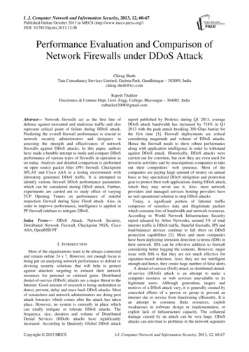 Performance Evaluation And Comparison Of Network Firewalls Under DDoS .
