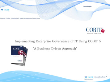 Implementing Enterprise Governance Of IT Using COBIT 5