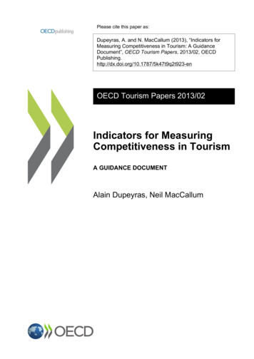 Competitiveness In Tourism Indicators For Measuring