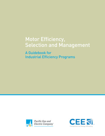 Motor Efficiency, Selection And Management