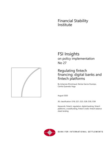 Regulating Fintech Financing: Digital Banks And Fintech .