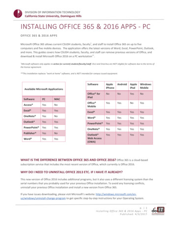 Installing Office 365 & 2016 Apps - PC